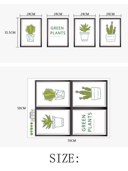 decorative cactus aloe potted creative wall stickers kindergarten wall stickers manufacturers