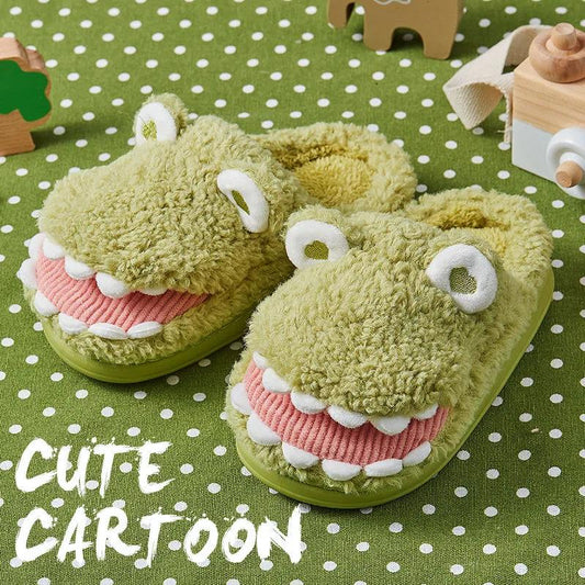 Cotton Slippers Indoor Anti-skid Wool Children's Cotton Shoes Bag Heel Home Shoes In Winter A Family of Three