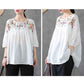 Retro Embroidered Round Neck Short Sleeve T-Shirt Women's Loose Shirt Summer Half Sleeve Cotton Top