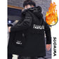 Autumn and Winter Men's Trendy Jacket Mid-length Plus Velvet Thickened Student Windbreaker