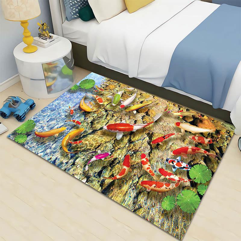 3D Modern Light Luxury Household Carpet Nordic Living Room Bedroom Bedside Cartoon Ottoman Blanket