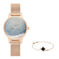Women's Quicksand Starry Flash Diamond Quartz Watches Gradient Quartz Wrist Bracelet Watch Luxury French Niche Waterproof Watch
