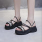 Two Wear Sandals Women's All-match Thick Bottom Heightening Light and Comfortable Outer Wear Sandals and Slippers Pearl Decoration