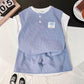 Boys Summer Suit Breathable Short-sleeved Shorts Two-piece Children's Casual Comfortable Loose Soft Stitching Design Baby Clothes