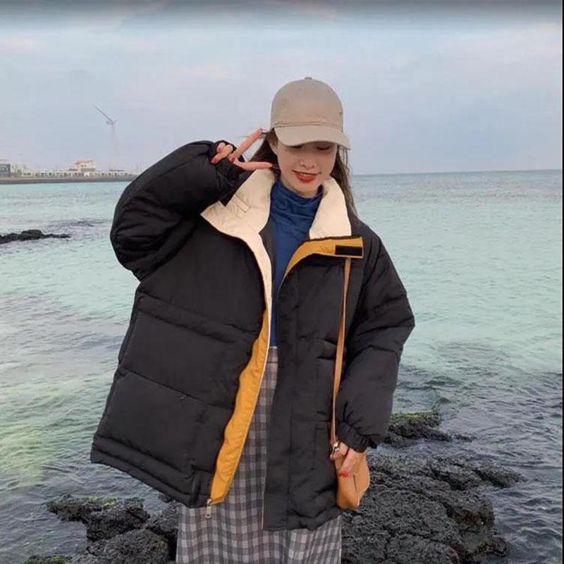 Winter Women's Down Jacket Korean Fashion Loose Cotton-padded Jacket Thick Warmth Short Stand-up Collar Cotton Jacket