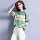 Hooded Sweater Women Rhombus Jacquard All-match Sweater Loose Pullover Women