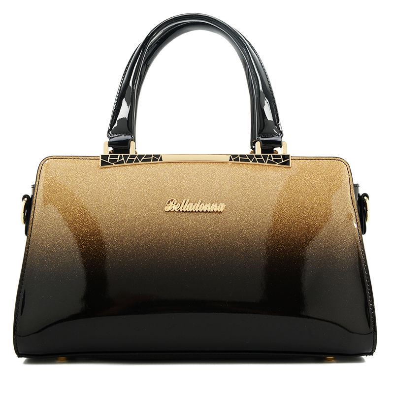 Womens Fashion Patent Leather Leopard Handbag Woman Messenger Bags Evening Shoulder Bags