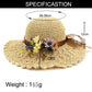 Women Summer Beach Wave Edge Sunshade Women's Straw Hat Handmade Hat