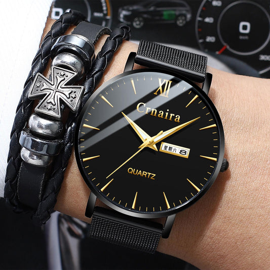 High Quality Quartz Waterproof Buckle Male Top Luxury Brand Steel Wrist Watches for Men