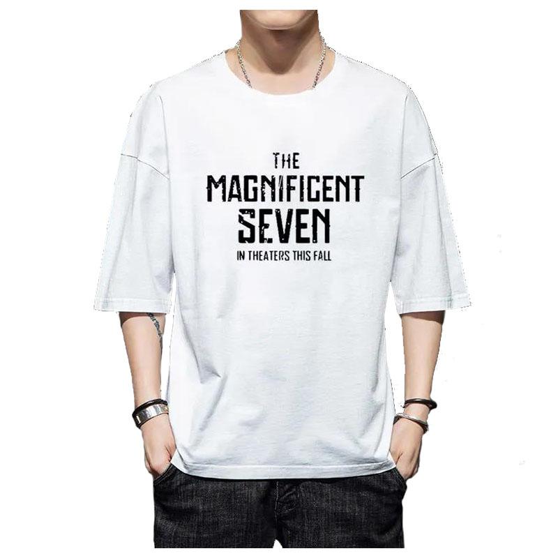 T-shirt for Men Korean Trendy Monogram Print Tees Summer O-neck Short Sleeve Thin Shirt Soft Casual Loose Pullover for Youth