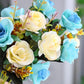 Single Fake Flower Simulation Bouquet Rose Flower Dried Flower Silk Flower Cloth Flower Plastic Flower Small Bunch Cloth Decoration Flower Arrangement