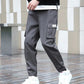 Youth Multi-pocket Overalls Loose Feet Tightened Sweatpants Sports Pants Men's Spring and Autumn Large Size Casual Trousers