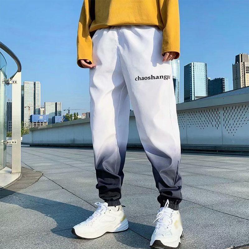 Gradient Color Pants Men's Autumn and Winter Sports and Leisure Loose Beam Harem Nine-point Pants
