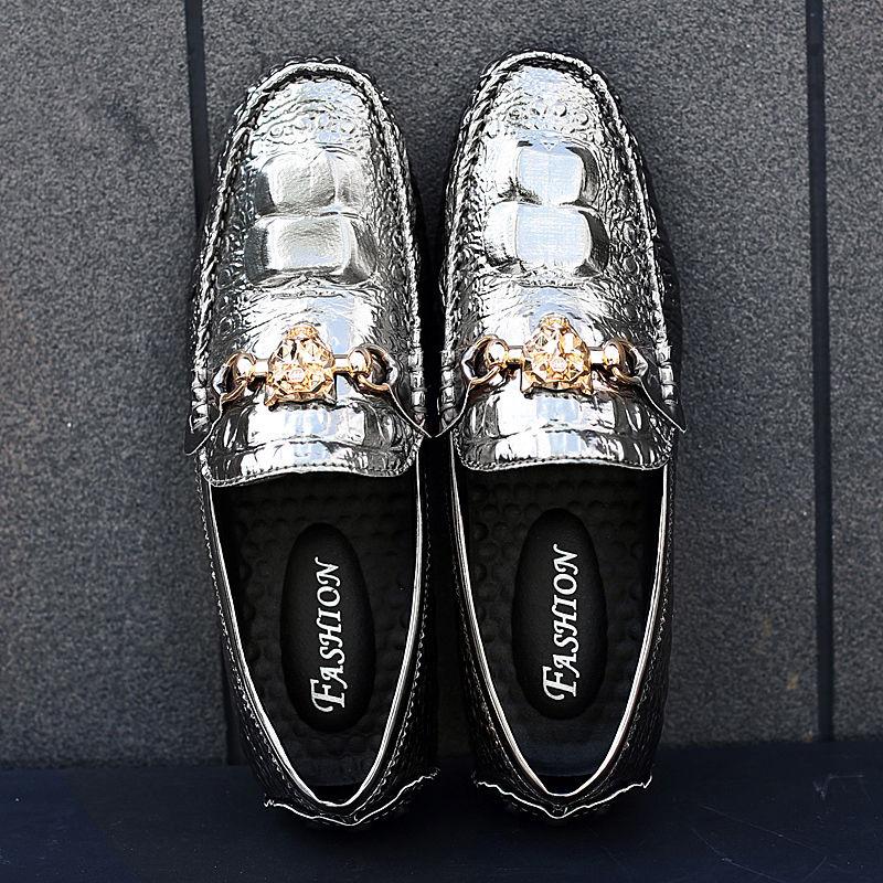 Shoes Men Loafers Leather Moccasin Crocodile Style Footwear Slip On Flat Driving Boat Shoes Classica