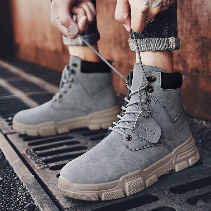 Man Martins Boots Men Casual Lace-up Soft Leather Chelsea Tooling Boots Big Size Casual Martins Boot