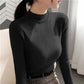 Pofulove Autumn Winter Female Half-high Collar Sweater Long-sleeved Base Inside Wear Top Bottoming