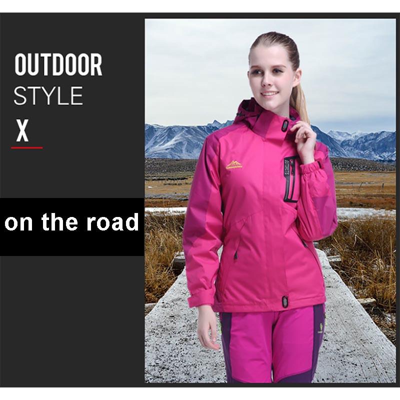 Large Size Autumn/winter Thin Jacket, Windproof, Waterproof, Wear-resistant Top, Outdoor Rock Climbing and Fishing Clothing for Female