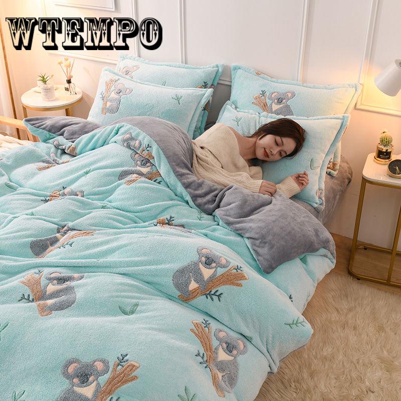 4pcs  Bedding Set Family Set Include Bed Sheet Duvet Cover Pillowcase Room Decoration Bedspread