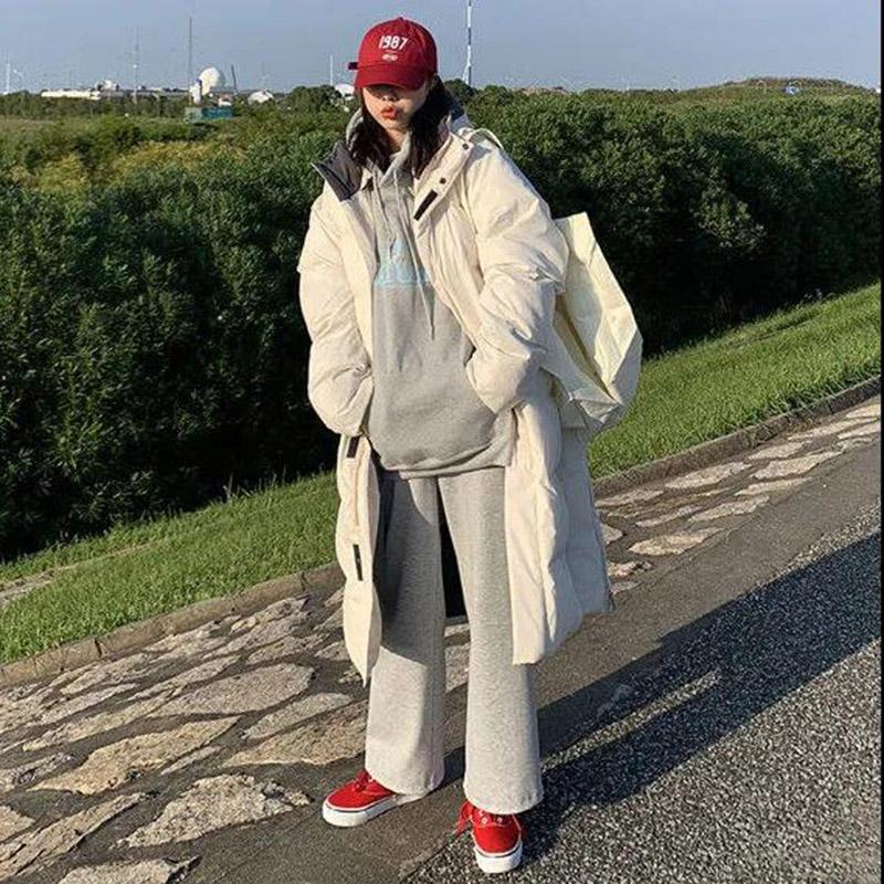 Winter Women's Hooded Cotton Jacket Korean Style Loose Thickening Warm Mid-length Cotton Jacket
