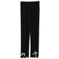 Girls' Leggings Children's Spring and Autumn Thin Bow Korean Ninth Pants Baby Outer Wear and Inner Wear Stretch Pants