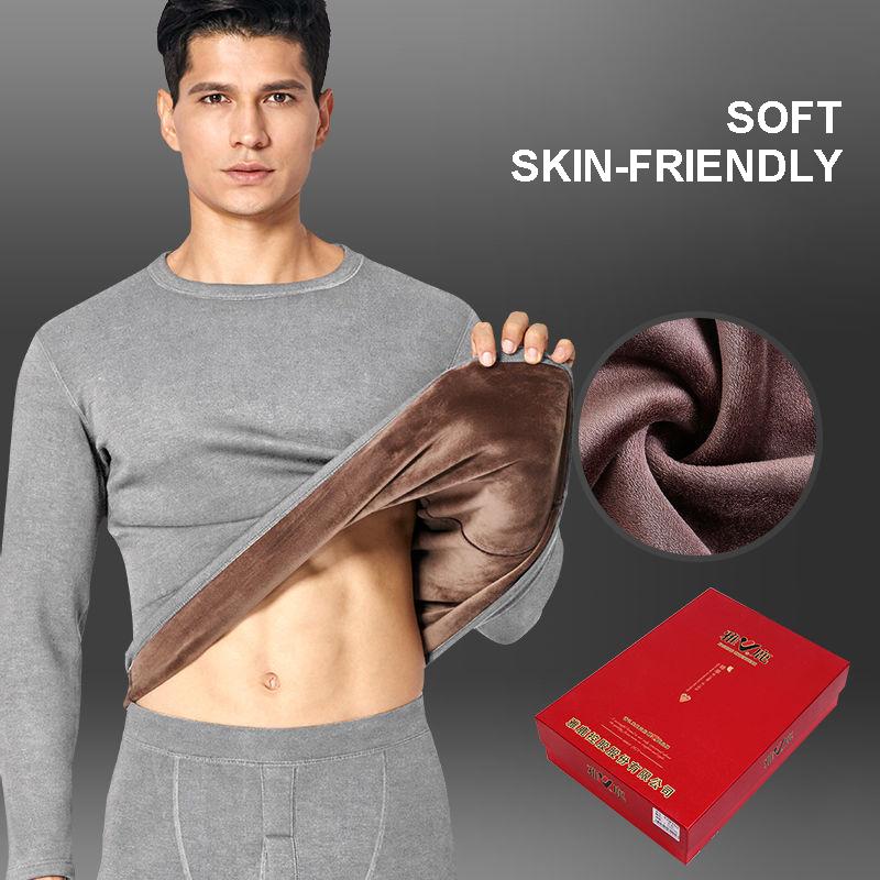 Men's Thermal Underwear Men's Suit Autumn and Winter Plus Velvet Thick Autumn Clothes Long Trousers