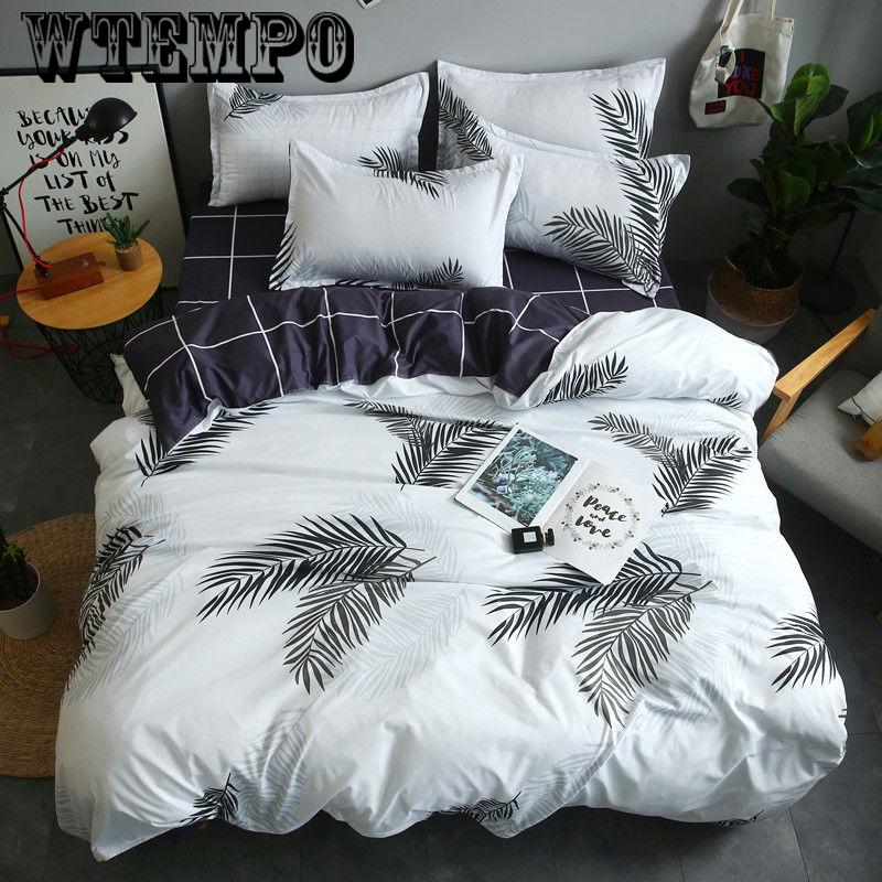 4Pcs Concise Bedding Set Duvet Cover Sets Linen Bed Sets Rose Include Bed Sheet