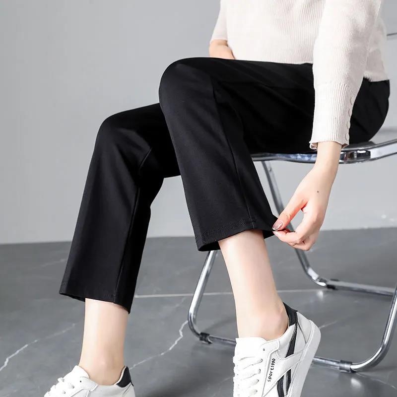 Pregnant Women's Pants Spring and Autumn Wear Fashion Work Suit, Mid Pregnancy Straight Tube Loose, Large Size, Plush In Winter