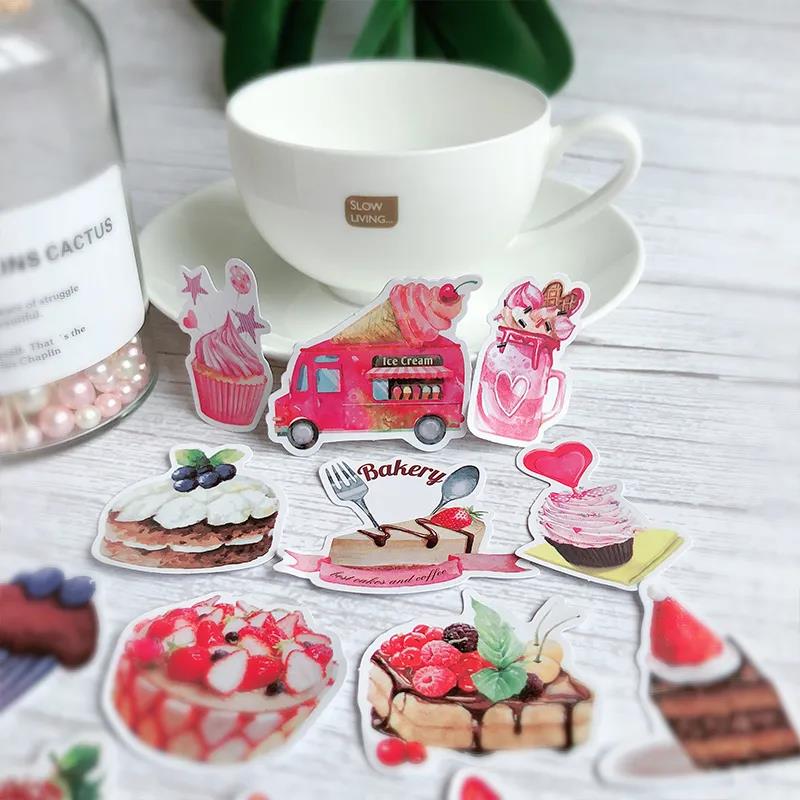 100pcs Sweet Cake Seal Stickers Set Chocolate Fruit Pudding Cream Donuts Sticker for DIY Decoration Kids Gift