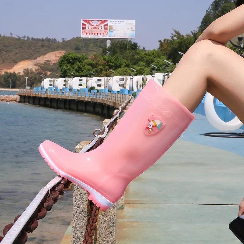Jelly Rain Shoes Women's High Tube Water Boots Anti-skid Boots Women's Rubber Shoes Waterproof Shoes