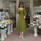 French Dress Design Sense Waist Stalk Orange First Love Skirt Sen Style Gentle Wind Temperament Over-the-knee Long Skirt