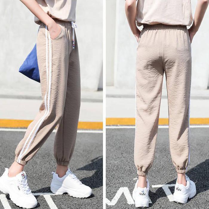 WTEMPO Women Elastic Waist Tie Joggers Pants Casyal Sport Long Sweatpants Loose Casual Baggy Trousers