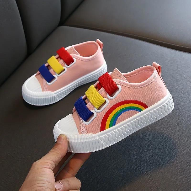 Spring and Autumn Girls' Shoes Boys White Shoes Baby Shoes Rainbow Girls Shoes