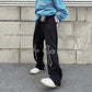 European and American Retro Plus Velvet Warm Autumn and Winter Tide Brand Cross Wide-leg Pants Women Loose Lazy Wind Mopping Pants