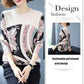 Ethnic Style Plus Size Printed Wool Sweater Ladies Thin Knit Bottoming Sweater O-neck Short Cashmere Sweater Jumper