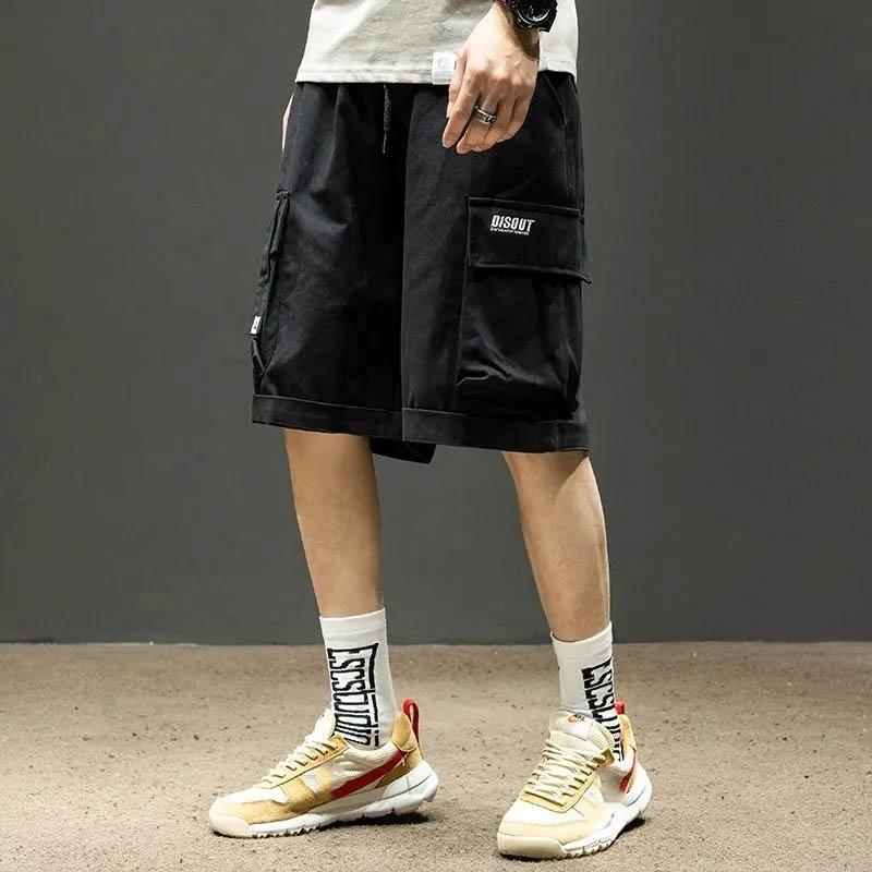 Overalls Shorts Men's Summer Sweat-absorbing Breathable Loose Casual Five-point Pants Students All-match Cool Outer Wear Shorts