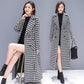 Black and White Plaid Woolen Coat Women's Mid-length Slim Temperament Coat Double-sided