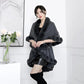 Double-layer Soft Plush Noble Luxury Shawl Autumn Winter Cute Body Cardigan Loose Cloak Wrap Thick Knitted Jacket Fur Shawl Solid Mantle Shawl