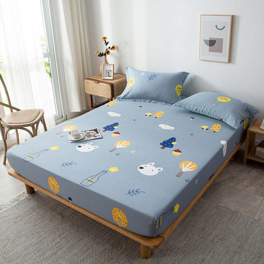 Thick Non-slip Protective Cover Cotton Bedspread Mattress Cover Three-piece Cotton Bed Sheet Pillowcase
