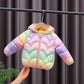 Girls Winter Warm and Windproof Candy-colored Cotton Clothes Plus Fleece Padded Jacket
