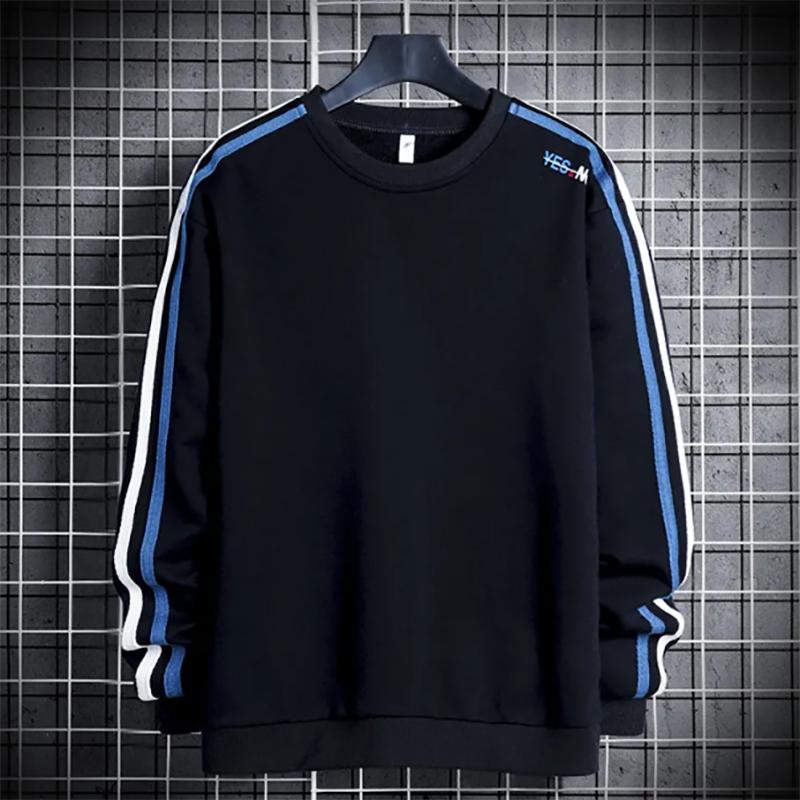 Men's Long-sleeved Sweater Autumn Korean Fashion Casual Loose Top Sweatshirts Fake Two-piece Sweater