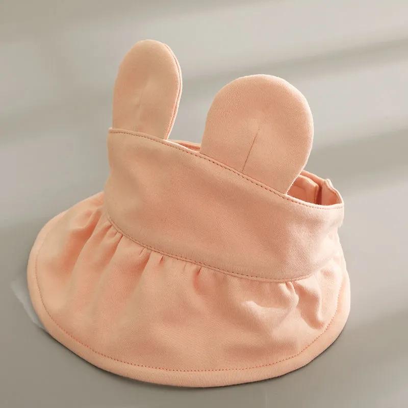 Solid Color Polka Dots Rabbit Ears Baby Summer Sun Hat Thin Infant Toddler Empty Top Hat Newborn Big Brim Sunscreen Hat Breathable Sunscreen Cap 1-36M