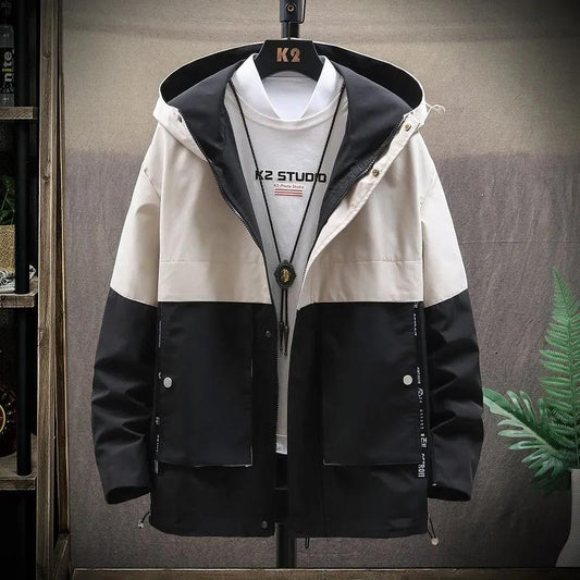 Men Boutique Jacket Spring Hooded Workwear Soft and Comfortable Coat Casual Loose Top Large Size
