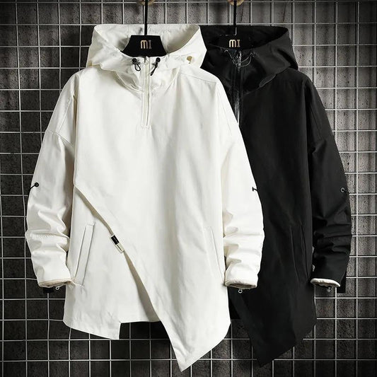 Autumn Men's High-level Sense of Hooded Pullover Jacket Men's High Collar Original Jacket Tooling