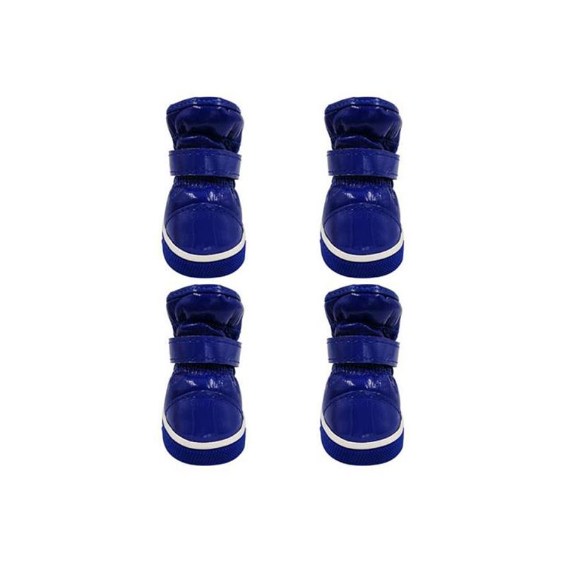 Pet Shoes 4 Pieces Outdoor Indoor Dog Shoes Teddy Winter Shoes Bichon Pet Dog Walking Shoes Snow Boots Keep Warm Cotton Boots Wear-resistant Boots