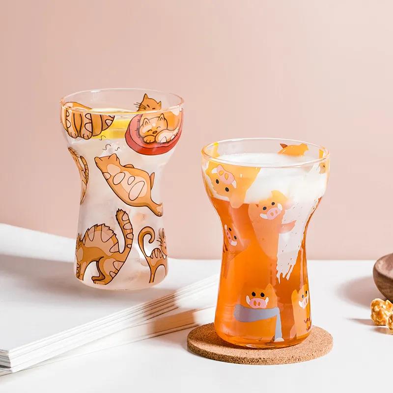 Cute Personalized Glass Cold Drink Cup Cold and Household Handy Mug Beer Mug Fruit Mug Ice Cream Mug