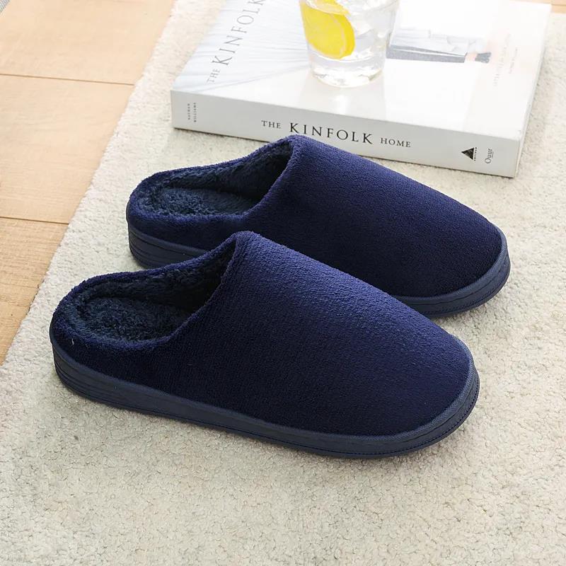 Cotton Slippers for Men and Women with Bag and Winter Home Warm Indoor Non-slip Fur Slippers