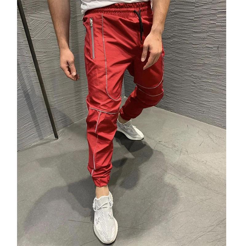 Sports Pants Men's Spring and Autumn Loose and Quick-drying Casual Trousers Luminous Striped Sweatpants Running Fitness Pants Tide