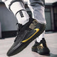 Spring Real Flying Knitting Shoes Men's Breathable Fashion Sneakers Black Gold Men's Sports Running Shoes Men's Shoes