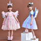 Girls Rainbow Dress Little Girl Princess Dress Short-sleeved Fairy Dress Summer Dress Birthday Dress