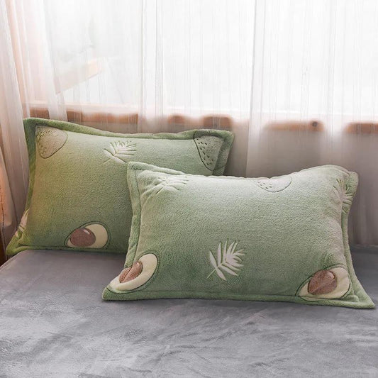 Winter Coral Velvet Pillowcase Warmth and Thickened Pillowcase for Student Single Two-pack Pillowcase